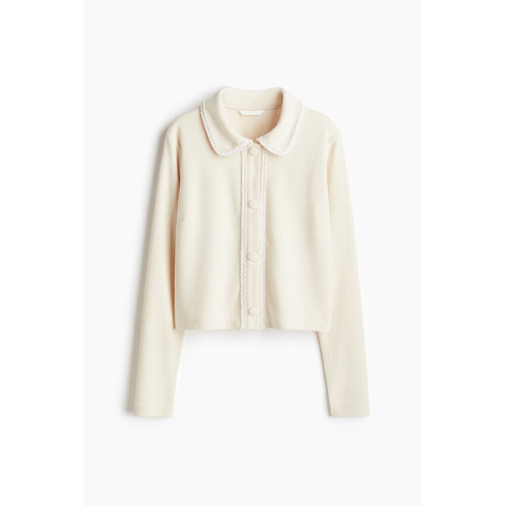 H&M Cream Collared Cardigan Size L